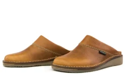Pantoffels^Amako Zweedse Muilen Cognac Glad