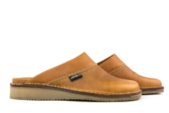 Pantoffels^Amako Zweedse Muilen Cognac Glad