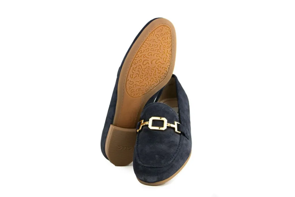 Loafers / Instappers | Instappers^Ara Loafer Bit Blau Kalbvelour