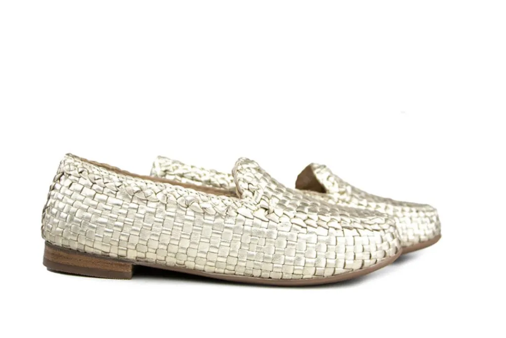 Loafers / Instappers^Ara Loafer Platin Metallic Vlecht