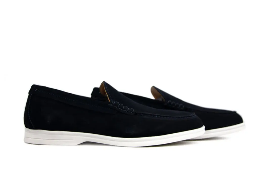 Loafers / Instappers^Berkelmans Loafer Ascari Navy Marino Suede