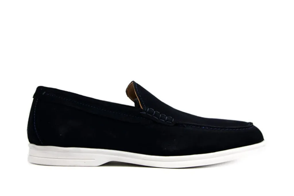 Loafers / Instappers^Berkelmans Loafer Ascari Navy Marino Suede