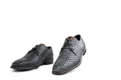 Veterschoenen | Nette Schoenen^Berkelmans Veter Cartagena Reptile Black Grey