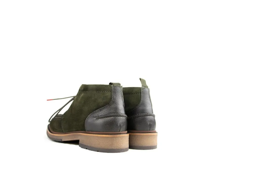 Veterboots En Bikerboot^Berkelmans Veterboot Nijvel Green Suède