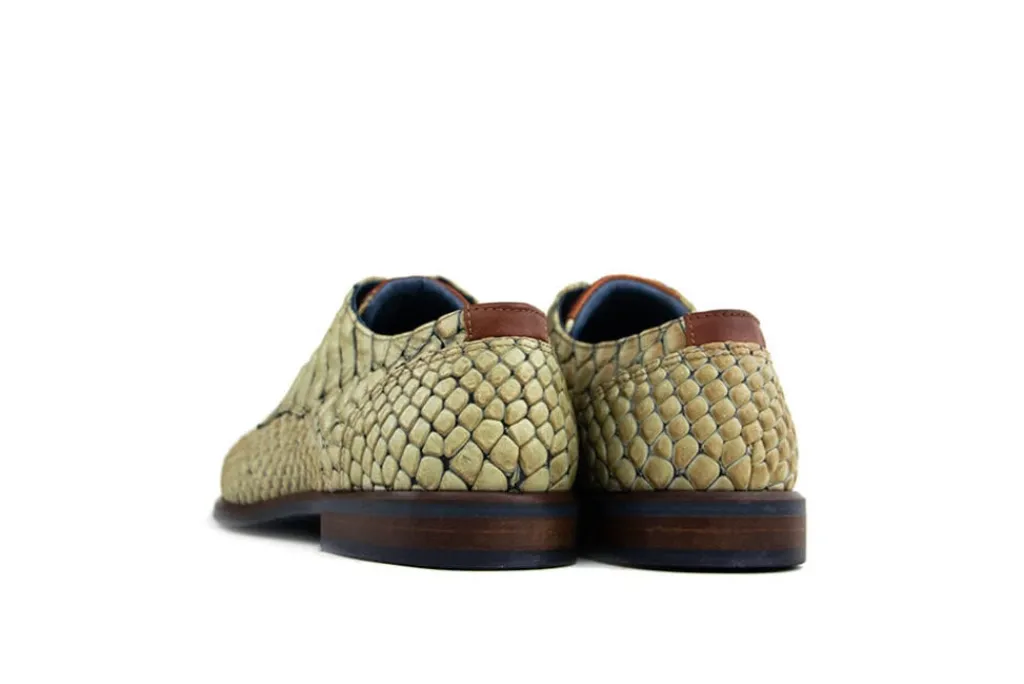 Veterschoenen | Nette Schoenen^Berkelmans Veterschoen Cartagena Reptile Beige Zulu