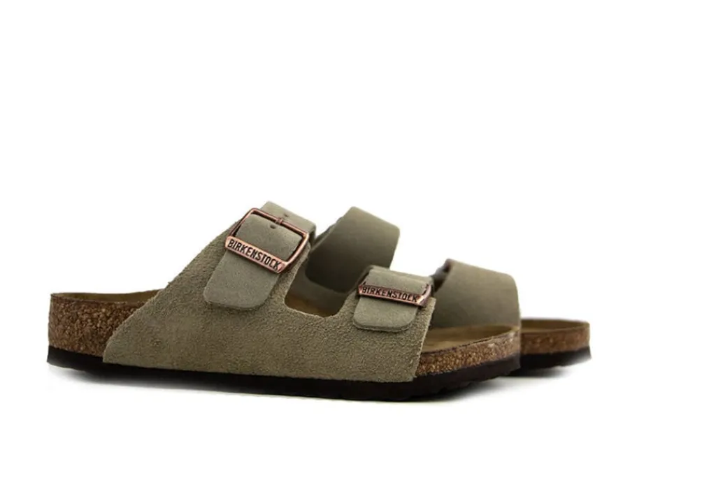 Slippers | Sandalen En Slippers^Birkenstock Arizona Taupe Suede Narrow