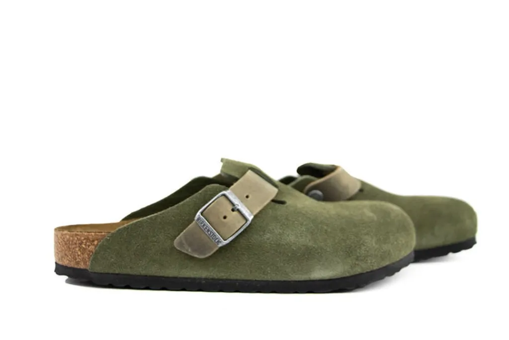 Slippers | Sandalen En Slippers^Birkenstock Boston LEVE Thyme Suede