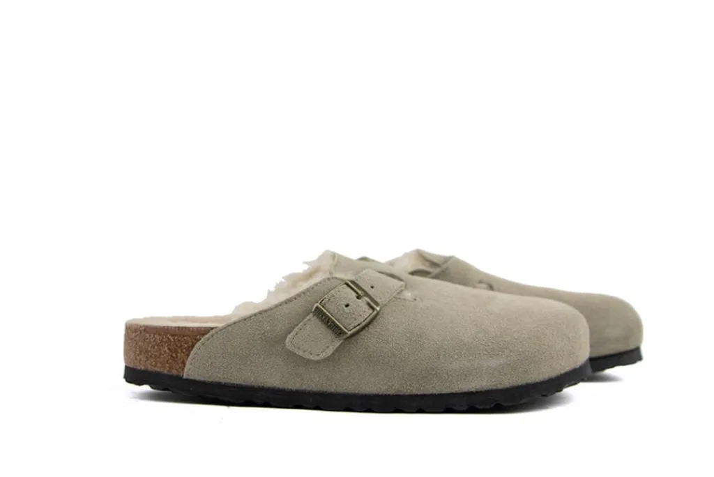 Slippers | Sandalen En Slippers^Birkenstock Boston Shearling LEVE Taupe
