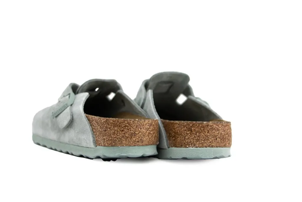 Slippers | Sandalen En Slippers^Birkenstock Boston Suede Pure Sage Narrow