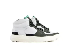 Sneakers^Blackstone Hoge Sneakers Dwayne Wit Groen
