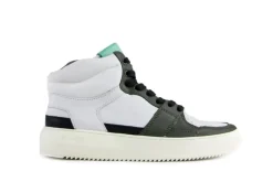 Sneakers^Blackstone Hoge Sneakers Dwayne Wit Groen