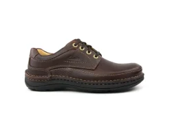 Veterschoenen^Clarks Nature Three Mahogny Leather