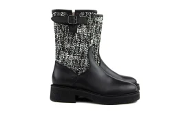 Veterboots En Bikerboots^DL-Sport DL Sport Bikerboot Vitello Nero Chanel