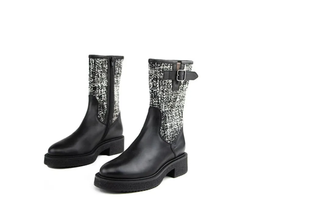 Veterboots En Bikerboots^DL-Sport DL Sport Bikerboot Vitello Nero Chanel