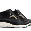 Sneakers | Wijdte H^Durea Hoge Sneaker Zwart Kroko Seppia