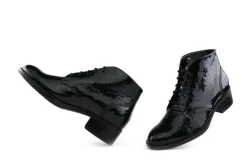 Veterschoenen | Wijdte H^Durea Hoge Veter Zwart Lak H
