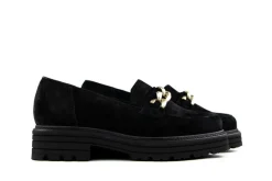 Loafers | Wijdte K^Durea Loafers Chain Zwart Suede K-leest