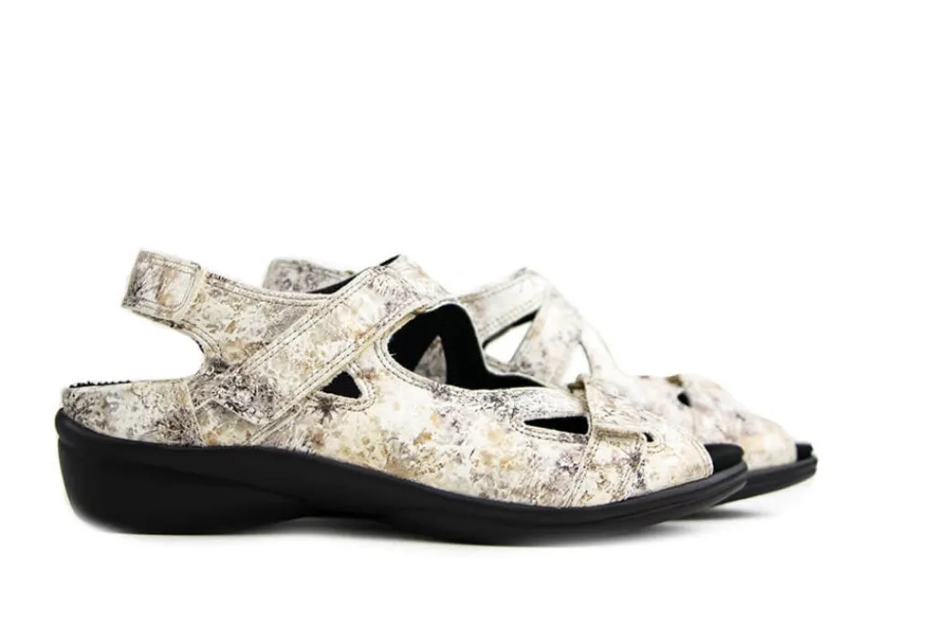 Sandalen En Slippers | Wijdte H^Durea Sandalen Ivoor Print H-leest