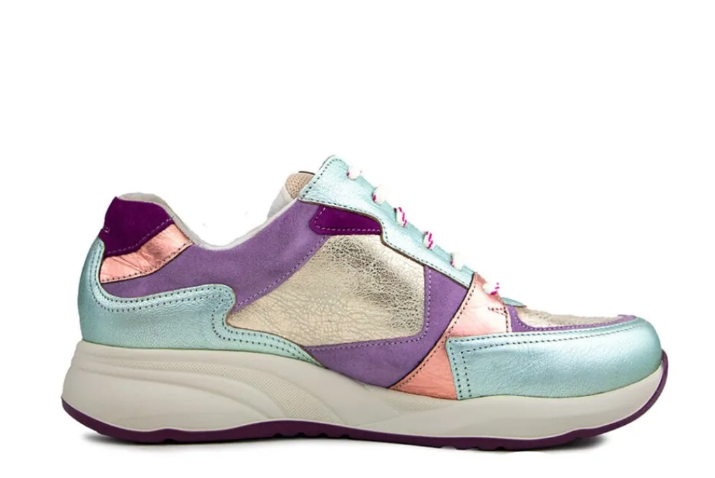 Sneakers | Wijdte K^Durea Sneaker Groen Lilla Goud Metaal K