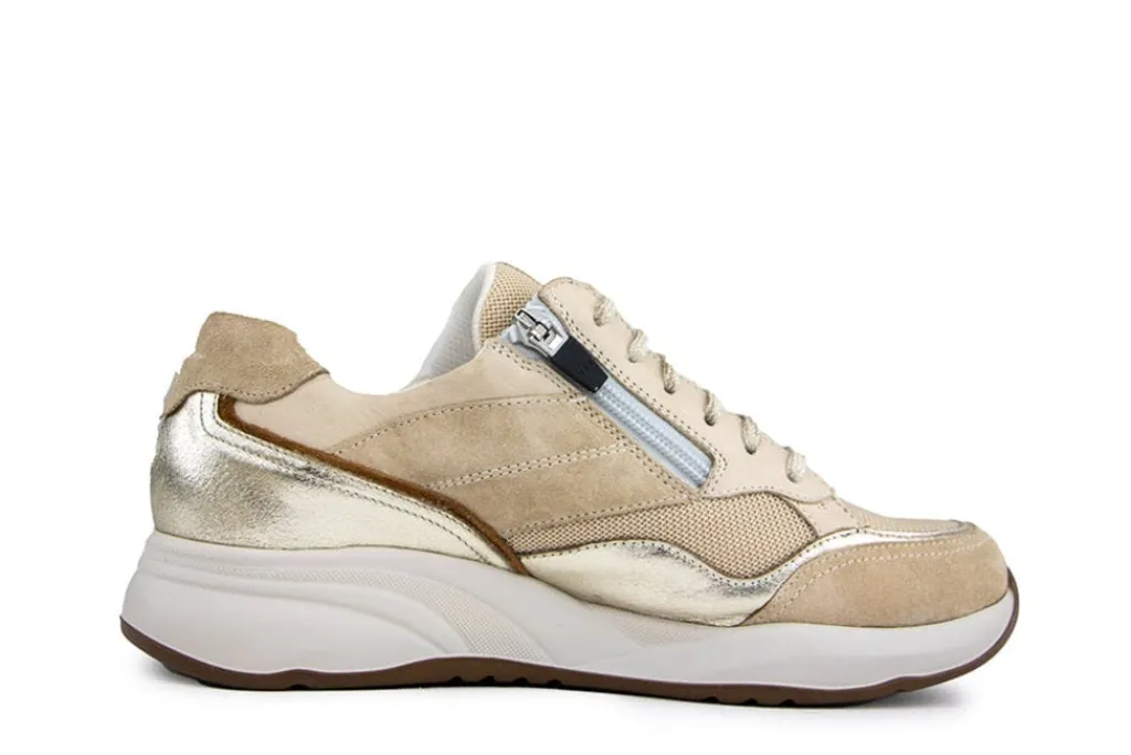 Sneakers | Wijdte H^Durea Sneaker L.Taupe Platino Taupe Cognac