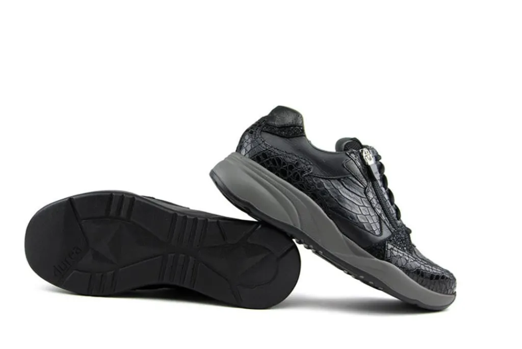 Sneakers | Wijdte K^Durea Sneaker Zwart Kroko K