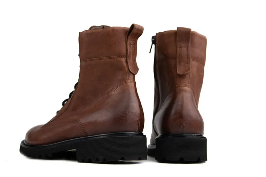 Wijdte K | Veterboots En Bikerboots^Durea Veterboot Cognac New Gaucho H-leest