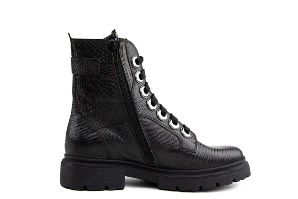 Veterboots En Bikerboots | Wijdte K^Durea Veterboot Cognac Print