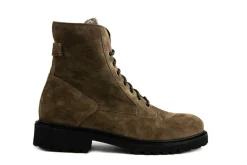 Veterboots En Bikerboots | Wijdte K^Durea Veterboot Khaki Taupe Suede K-leest