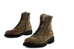 Veterboots En Bikerboots | Wijdte H^Durea Veterboot Khaki Taupe H-leest