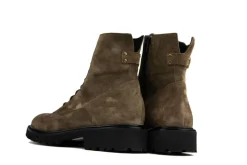 Veterboots En Bikerboots | Wijdte K^Durea Veterboot Khaki Taupe Suede K-leest