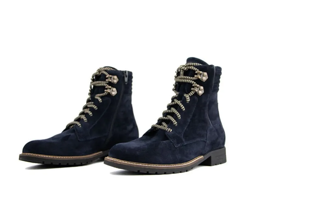 Veterboots En Bikerboots | Wijdte K^Durea Veterboot Marine Zwart K-leest