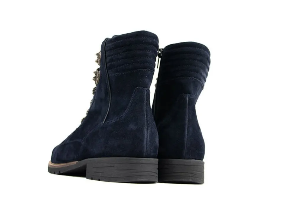 Veterboots En Bikerboots | Wijdte K^Durea Veterboot Marine Zwart K-leest