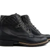Veterboots En Bikerboots | Wijdte H^Durea Veterboot Zwart Leer