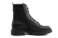 Veterboots En Bikerboots | Wijdte H^Durea Veterboot Zwart Leer H