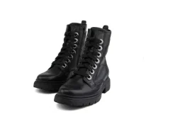 Veterboots En Bikerboots | Wijdte H^Durea Veterboot Zwart Leer H