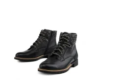 Veterboots En Bikerboots | Wijdte H^Durea Veterboot Zwart Leer