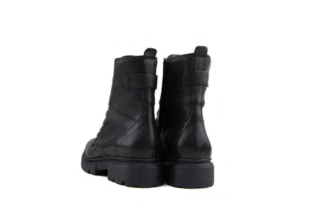 Veterboots En Bikerboots | Wijdte H^Durea Veterboot Zwart Leer H