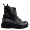 Veterboots En Bikerboots | Wijdte H^Durea Veterboot Zwart Print H