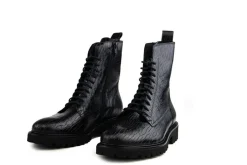 Veterboots En Bikerboots | Wijdte H^Durea Veterboot Zwart Print H