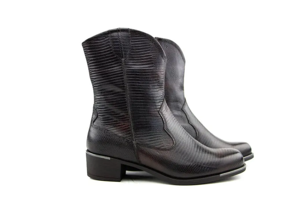Laarzen | Wijdte H^Durea Western Boot Cognac Print
