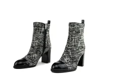 Enkellaarzen^Eva Luna Enkellaars Ivana Nero Tweed Vernice