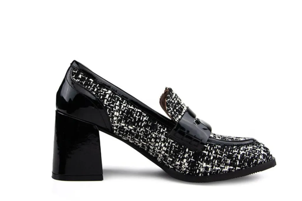 Pumps^Eva Luna Pump Camilla Nero Tweed Vernice