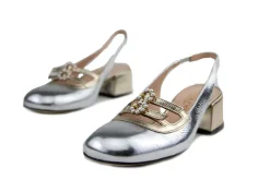 Pumps^Eva Luna Slingback Argento Platino