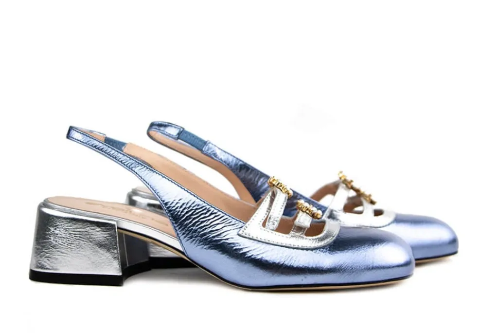 Pumps^Eva Luna Slingback Jeans Argento
