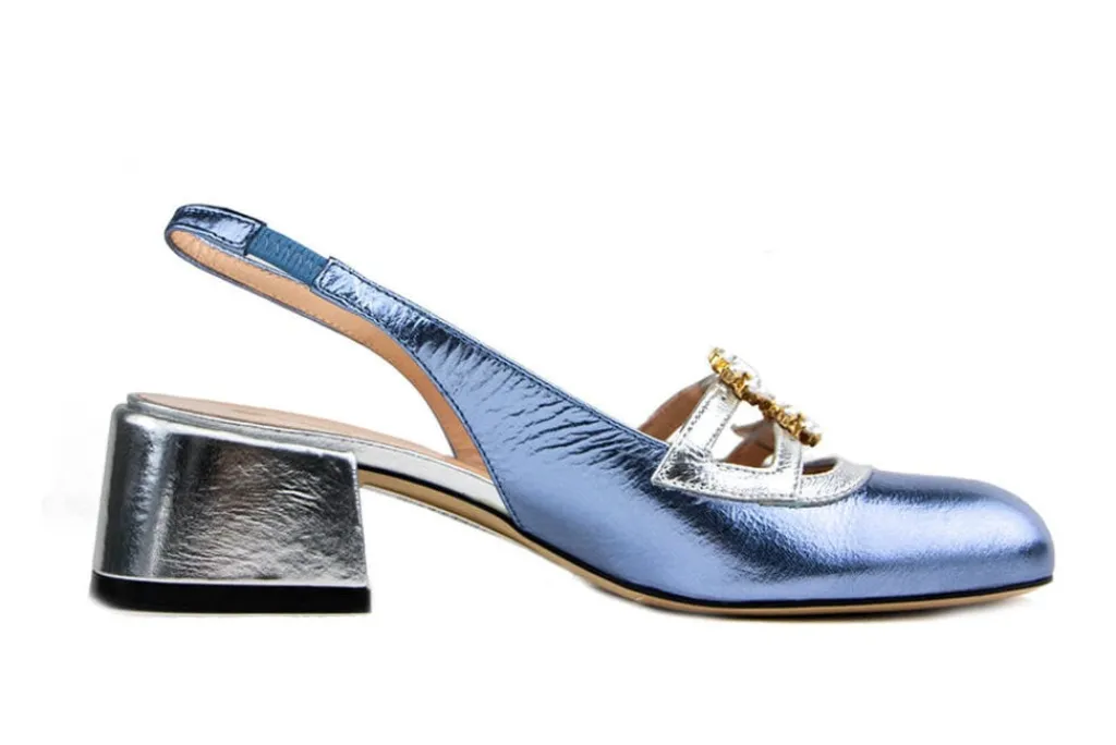 Pumps^Eva Luna Slingback Jeans Argento