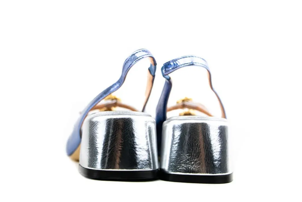 Pumps^Eva Luna Slingback Jeans Argento
