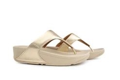 Slippers | Sandalen En Slippers^FitFlop Lulu Leather Toepost Platino
