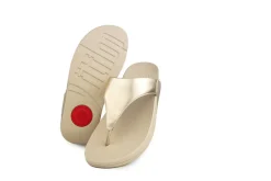 Slippers | Sandalen En Slippers^FitFlop Lulu Leather Toepost Platino