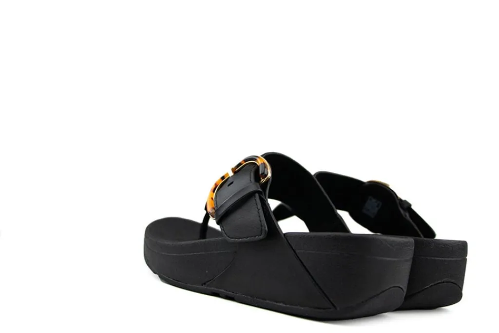 Sandalen En Slippers^FitFlop Lulu Resin Buckle Toe Post All Black