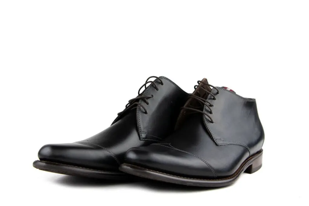 Hoge Veterschoenen | Nette Schoenen^Floris van Bommel Veterschoenen Zwart De Marser 01.00